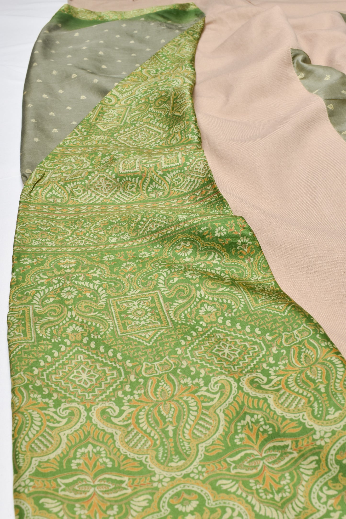 WITH GREEN OMBRE SILK SAREE (S)